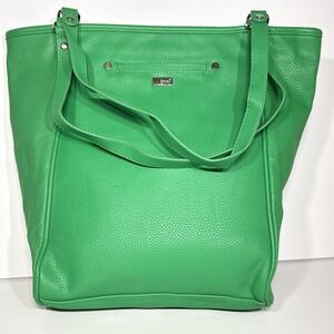EUC Jewell‎ Thirty One Daring Abbey Purse Green Faux Leather Tote Handbag